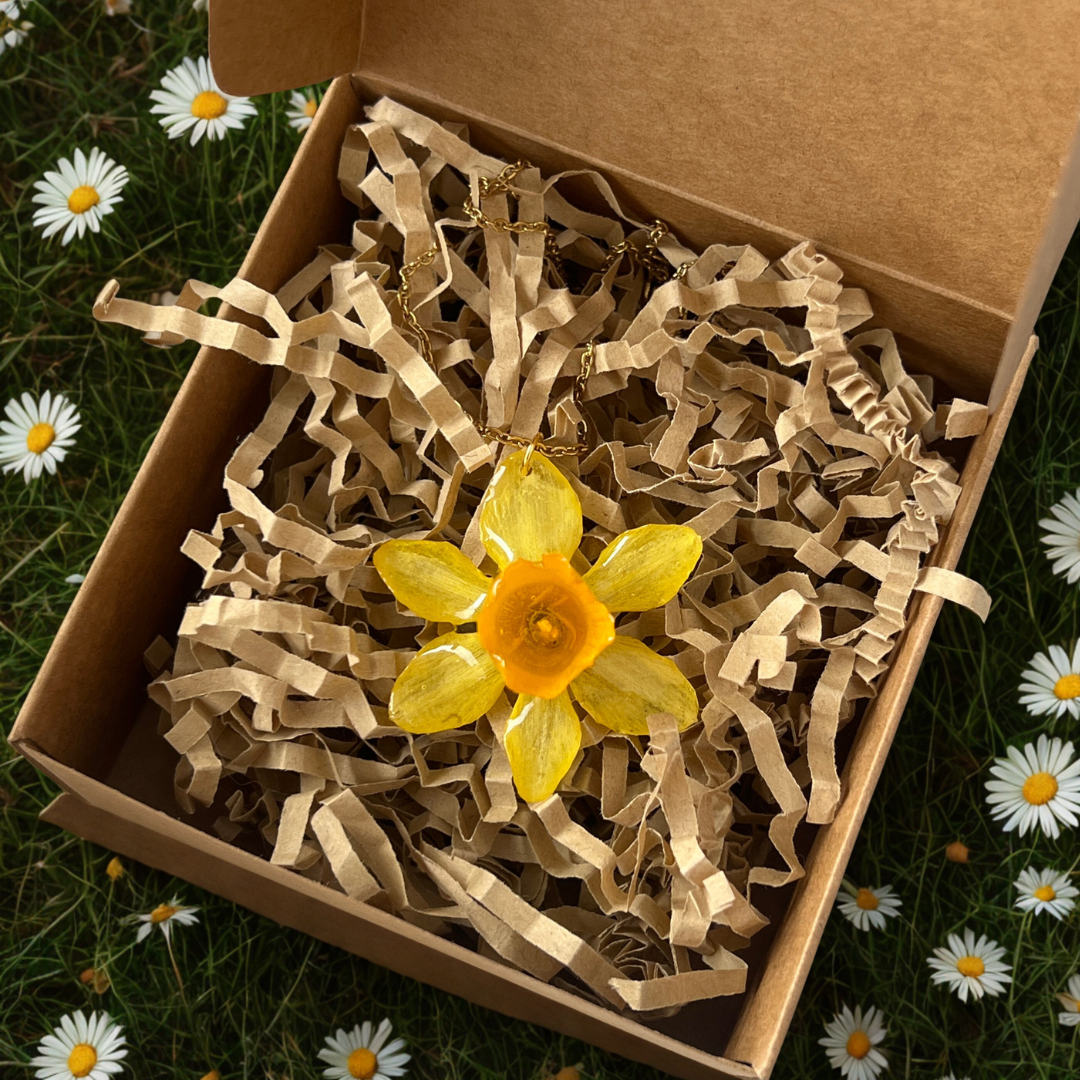 Słoneczny narcyz - naszyjnik - Bratki