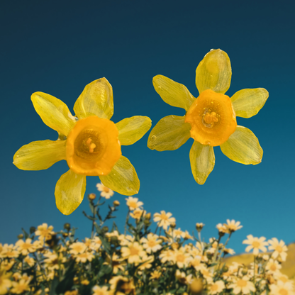 Słoneczny narcyz - kolczyki - Bratki