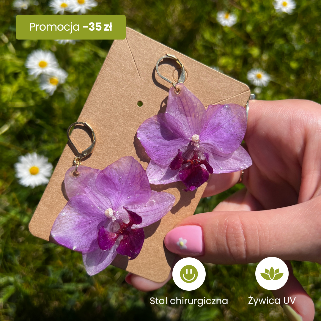 Kolczyki Orchidea Fioletowa™ - Bratki